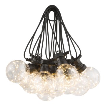 Globo - Cadena decorativa LED para exteriores 10xLED/0,27W/230V 7,5 m IP44 negro