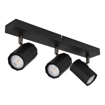 Globo - Foco 3xGU10/25W/230V negro