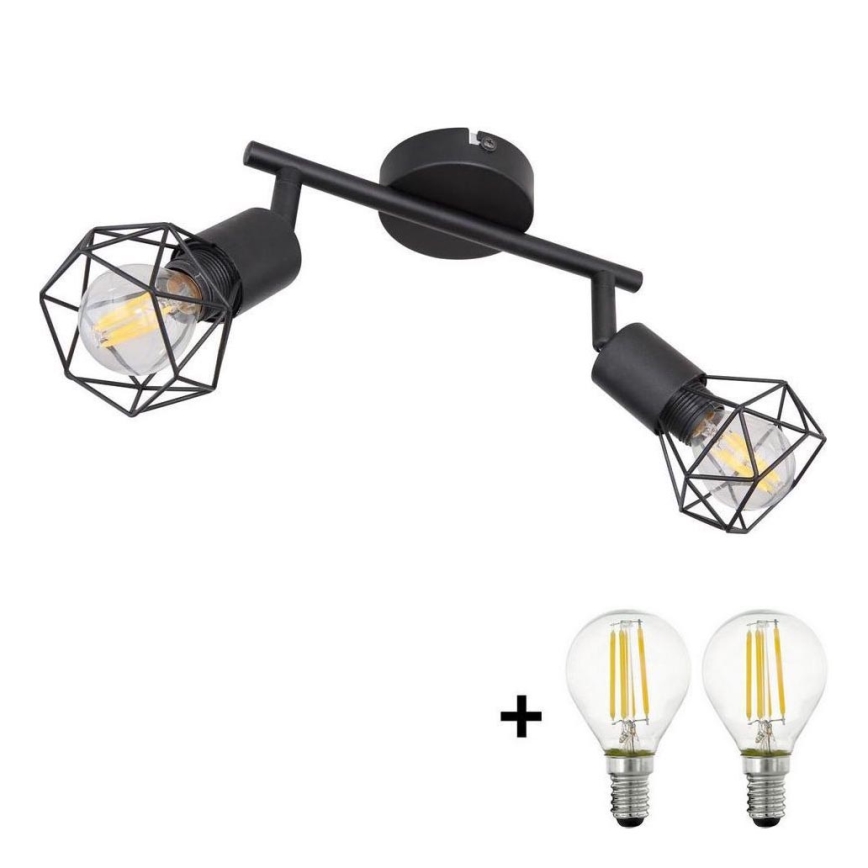 Globo - Foco LED 2xE14/6W/230V negro