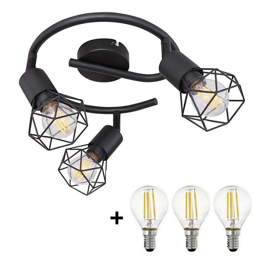 Globo - Foco LED 3xE14/6W/230V negro
