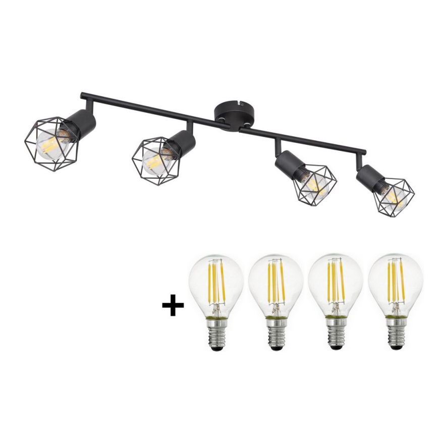 Globo - Foco LED 4xE14/6W/230V negro