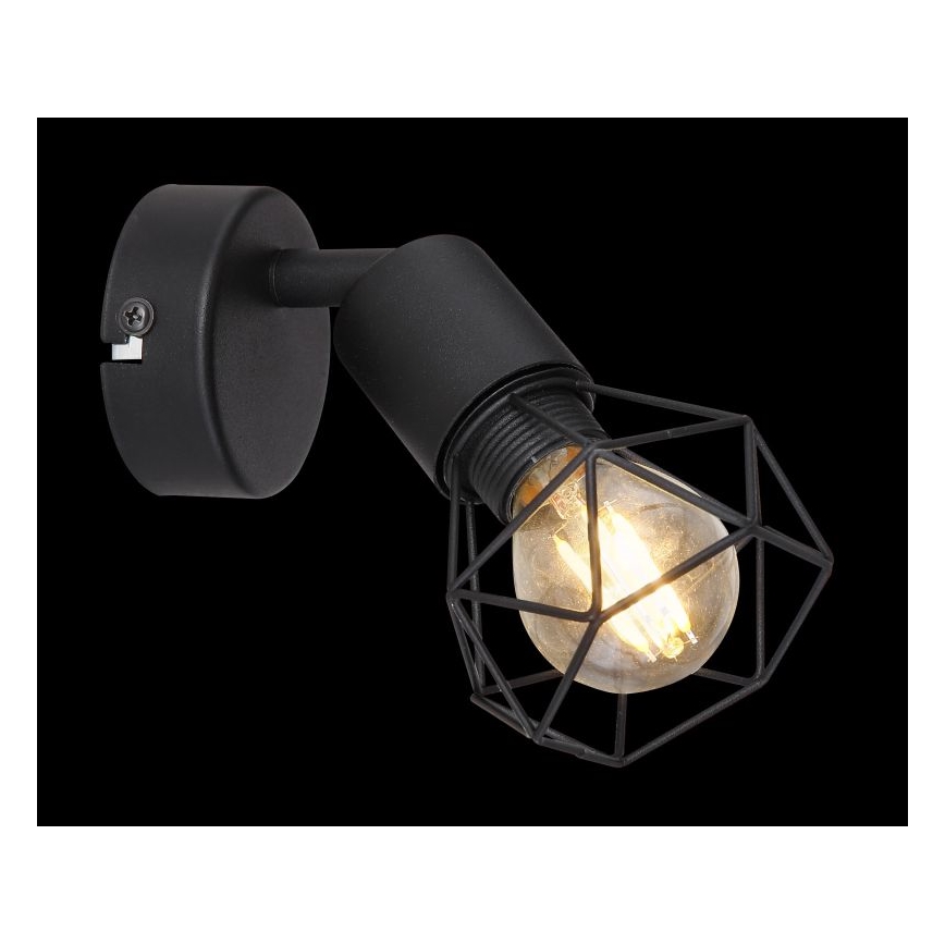 Globo - Foco LED de pared 1xE14/6W/230V negro