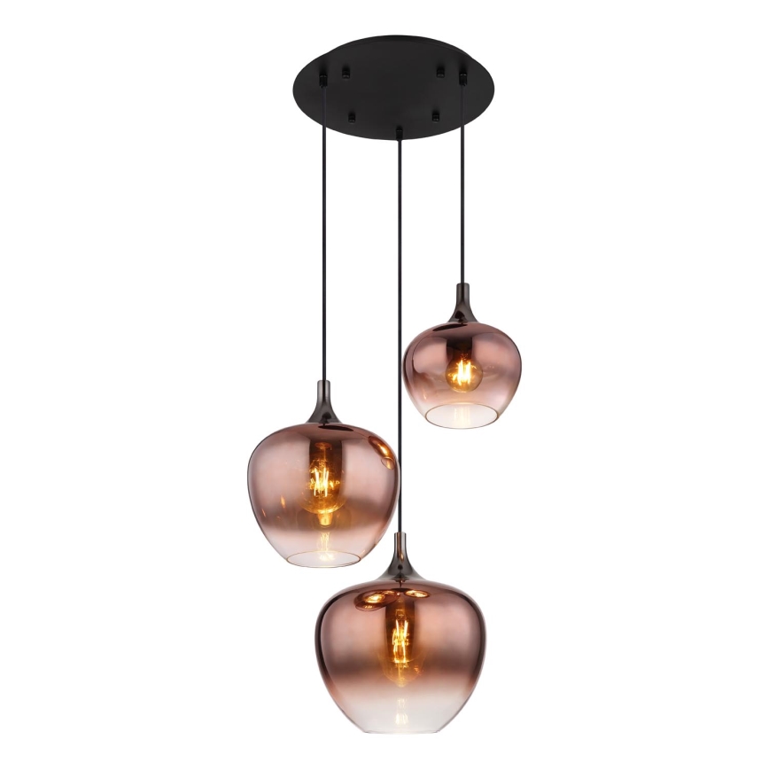 Globo - Lámpara colgante 3xE27/40W/230V cobre