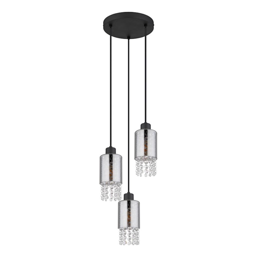 Globo - Lámpara colgante 3xE27/40W/230V diá. 25 cm negro