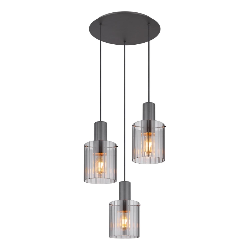 Globo - Lámpara colgante 3xE27/40W/230V diá. 48 cm gris