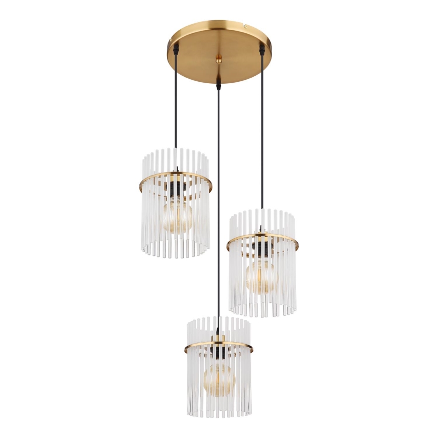 Globo - Lámpara colgante 3xE27/60W/230V diá. 47 cm dorado