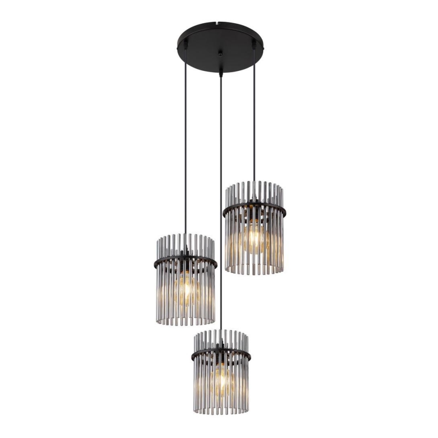 Globo - Lámpara colgante 3xE27/60W/230V diá. 47 cm negro