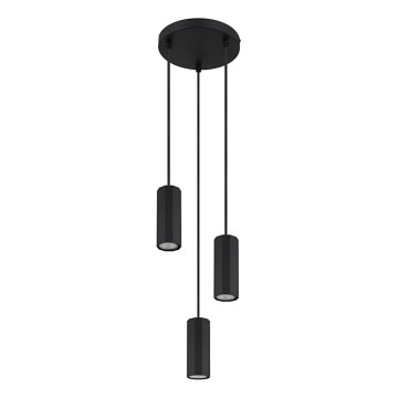 Globo - Lámpara colgante 3xGU10/25W/230V negro