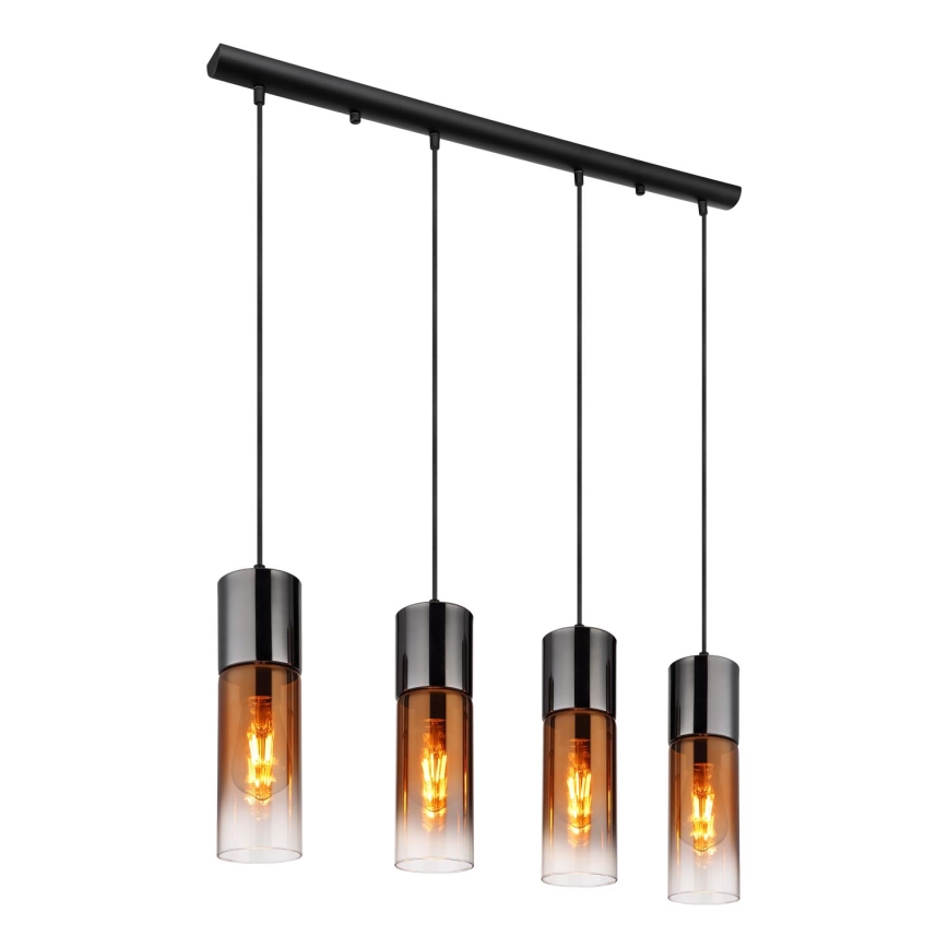 Globo - Lámpara colgante 4xE27/25W/230V negro/cobre