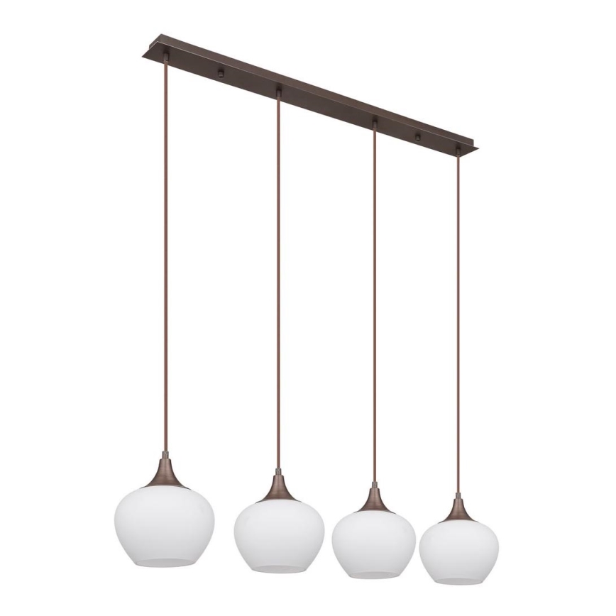 Globo - Lámpara colgante 4xE27/40W/230V blanco/marrón