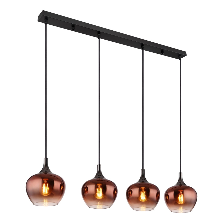 Globo - Lámpara colgante 4xE27/40W/230V cobre