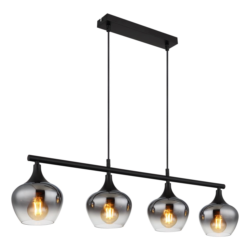 Globo - Lámpara colgante 4xE27/40W/230V negro