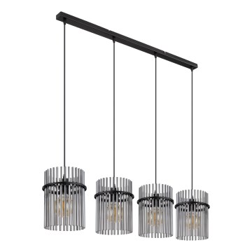 Globo - Lámpara colgante 4xE27/60W/230V negro