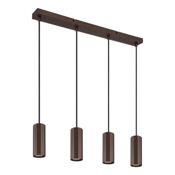 Globo - Lámpara colgante 4xGU10/25W/230V marrón