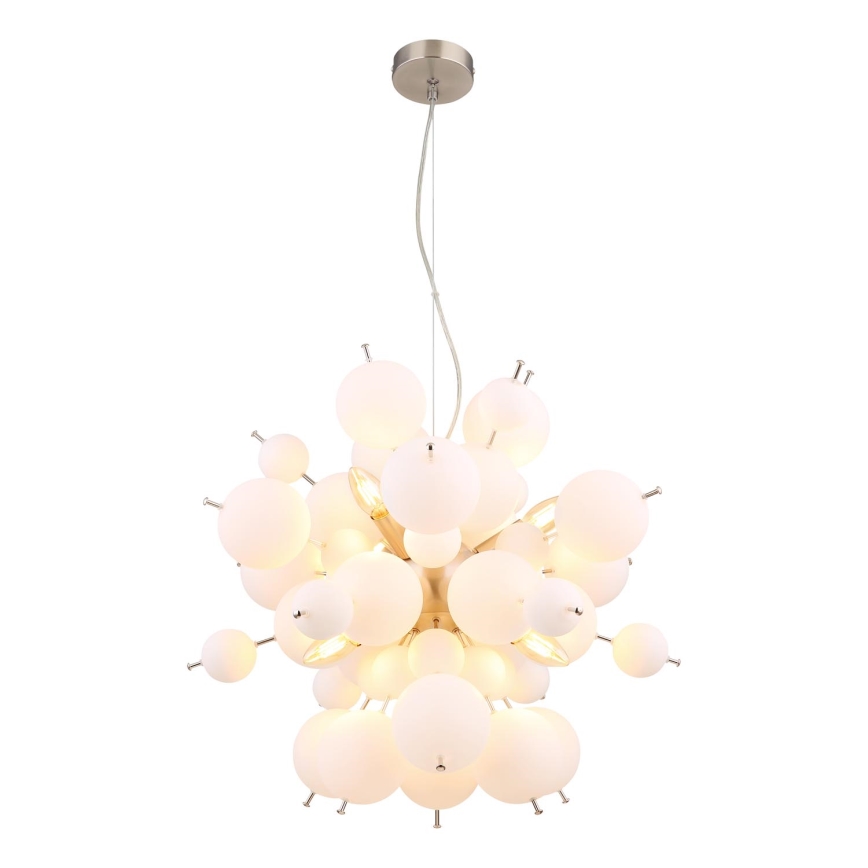 Globo - Lámpara colgante 6xE14/25W/230V diá. 55 cm blanco