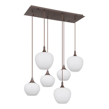 Globo - Lámpara colgante 6xE27/40W/230V blanco