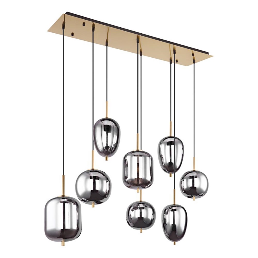 Globo - Lámpara colgante 8xE14/40W/230V ahumado