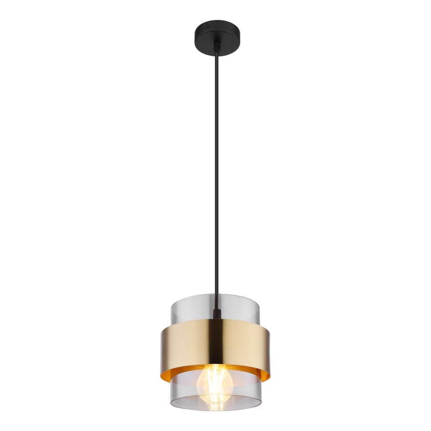 Globo - Lámpara colgante con cable 1xE27/60W/230V negro/latón