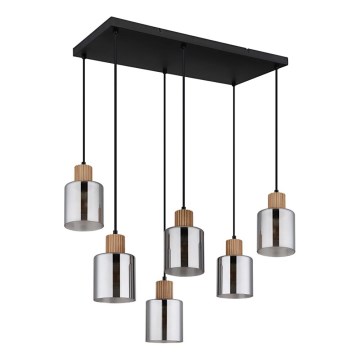 Globo - Lámpara colgante con cable 6xE27/25W/230V