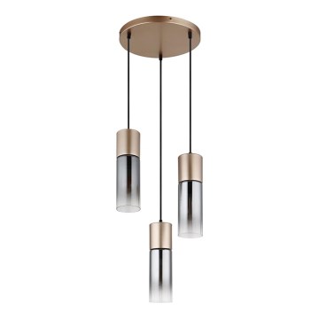 Globo - Lámpara colgante suspendida por cable 3xE27/25W/230V acabado bronce, diámetro 30 cm