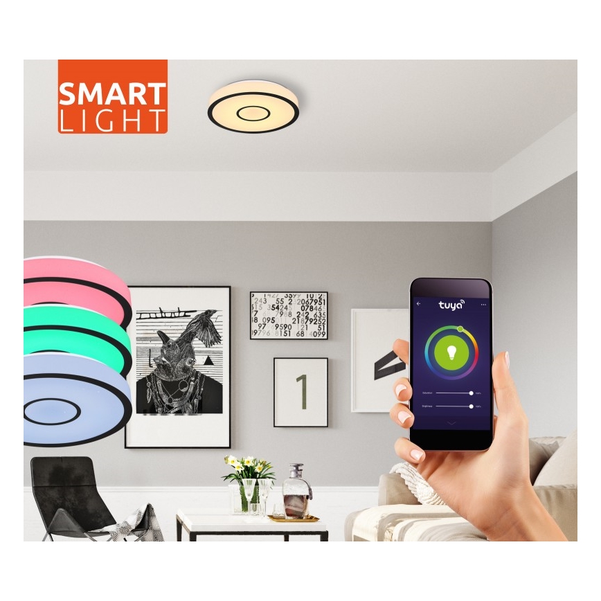 Globo - LED RGB Lámpara de baño regulable LED/30W/230V IP44 Wi-Fi Tuya + mando a distancia