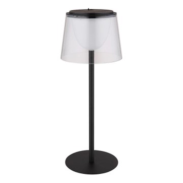 Globo - Lámpara de mesa exterior táctil LED regulable LED/1,8W/5V IP44 1800 mAh negra/transparente