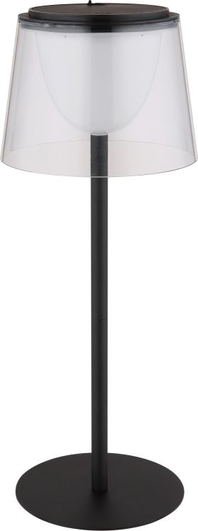 Globo - Lámpara de mesa LED táctil regulable para exterior LED/1,8W/5V IP44 1800 mAh negro/transparente