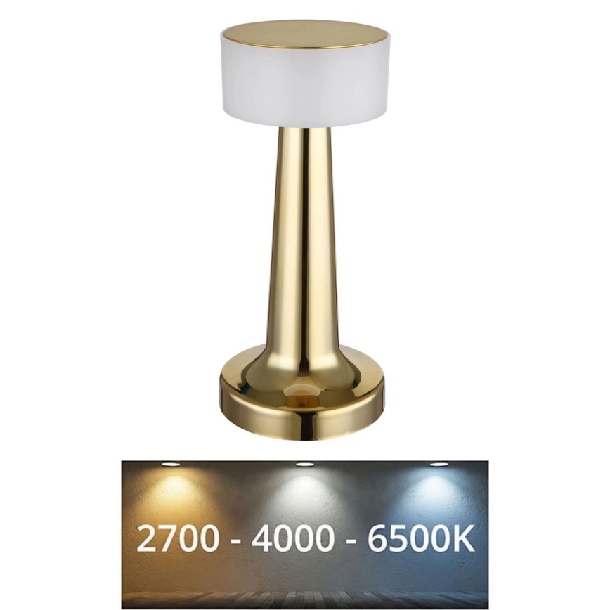 Globo - Lámpara de mesa regulable LED táctil LED/1W/3,7V 2700K/4000K/6500K 800 mAh USB dorado