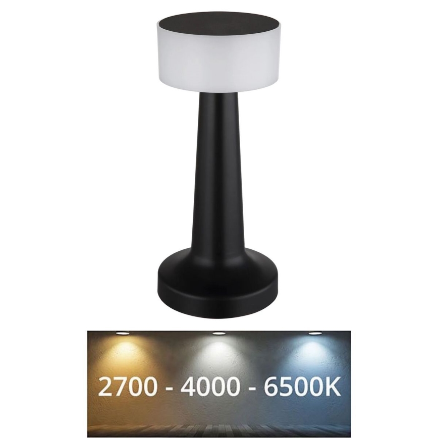Globo - Lámpara de mesa regulable LED táctil LED/1W/3,7V 2700K/4000K/6500K 800 mAh USB negro