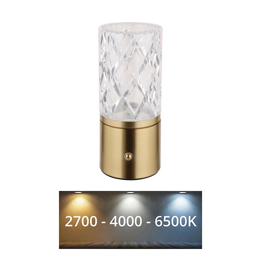 Globo - Lámpara de mesa regulable LED táctil LED/2,5W/3,7V 2700K/4000K/6500K 1800 mAh USB dorado