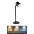 Globo - Lámpara de mesa táctil LED regulable 4 en 1 LED/6W/3,7V 3000K/4000K/6500K 1500 mAh USB negra