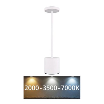 Globo - Lámpara de mesa táctil LED regulable LED/1,2W/3,7V 2000K/3500K/7000K 1200 mAh USB blanca