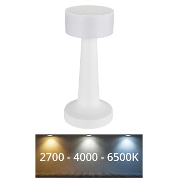 Globo - Lámpara de mesa táctil LED regulable LED/1W/3,7V 2700K/4000K/6500K 800 mAh USB blanca