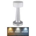 Globo - Lámpara de mesa táctil LED regulable LED/1W/3,7V 2700K/4000K/6500K 800 mAh USB cromo mate