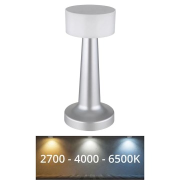 Globo - Lámpara de mesa táctil LED regulable LED/1W/3,7V 2700K/4000K/6500K 800 mAh USB cromo mate