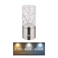 Globo - Lámpara de mesa táctil LED regulable LED/2,5W/3,7V 2700K/4000K/6500K 1800 mAh USB cromo mate