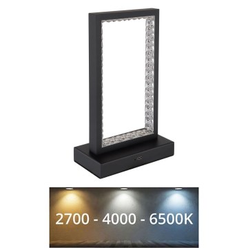 Globo - Lámpara de mesa táctil LED regulable LED/3W/3,7V 2700K/4000K/6500K 1800 mAh USB negra