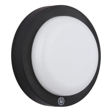 Globo - Lámpara de pared LED recargable con sensor táctil LED/1,2W/3,7V diámetro 15 cm 1800 mAh negra