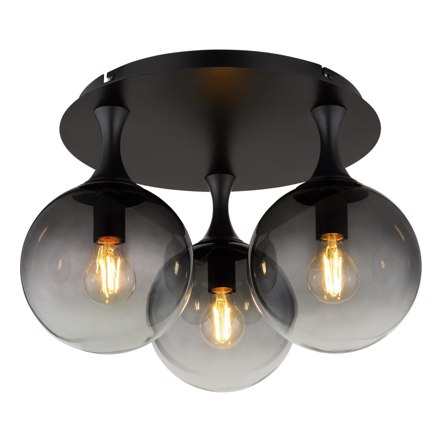 Globo - Lámpara de techo 3xE27/10W/230V diá. 46 cm negro