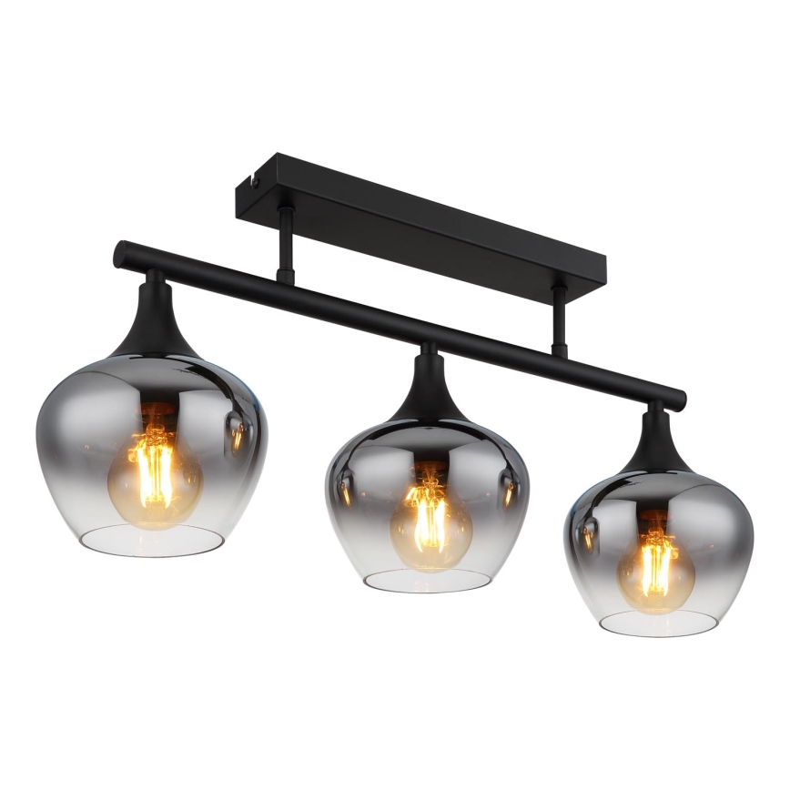 Globo - Lámpara de techo 3xE27/40W/230V negro