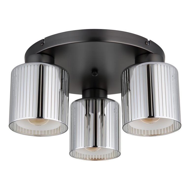 Globo - Lámpara de techo 3xE27/60W/230V, cromo pulido, Ø 34,5 cm