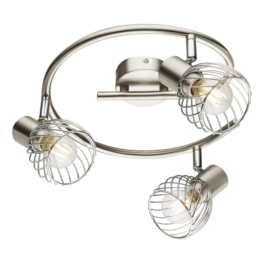 Globo - Lámpara de techo con 3 focos E14/40W/230V cromo mate