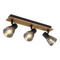 Globo - Lámpara de techo con 3 focos E14/40W/230V negro/madera