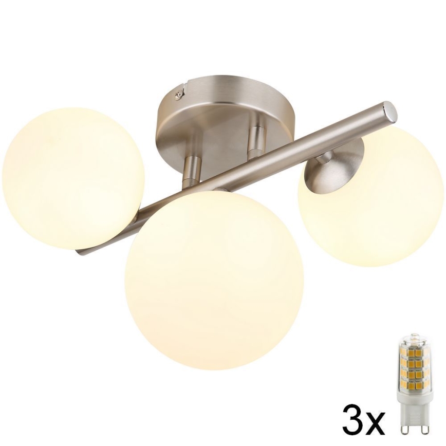 Globo - Lámpara de techo LED RIHA 3xG9/3,5W/230V cromo mate