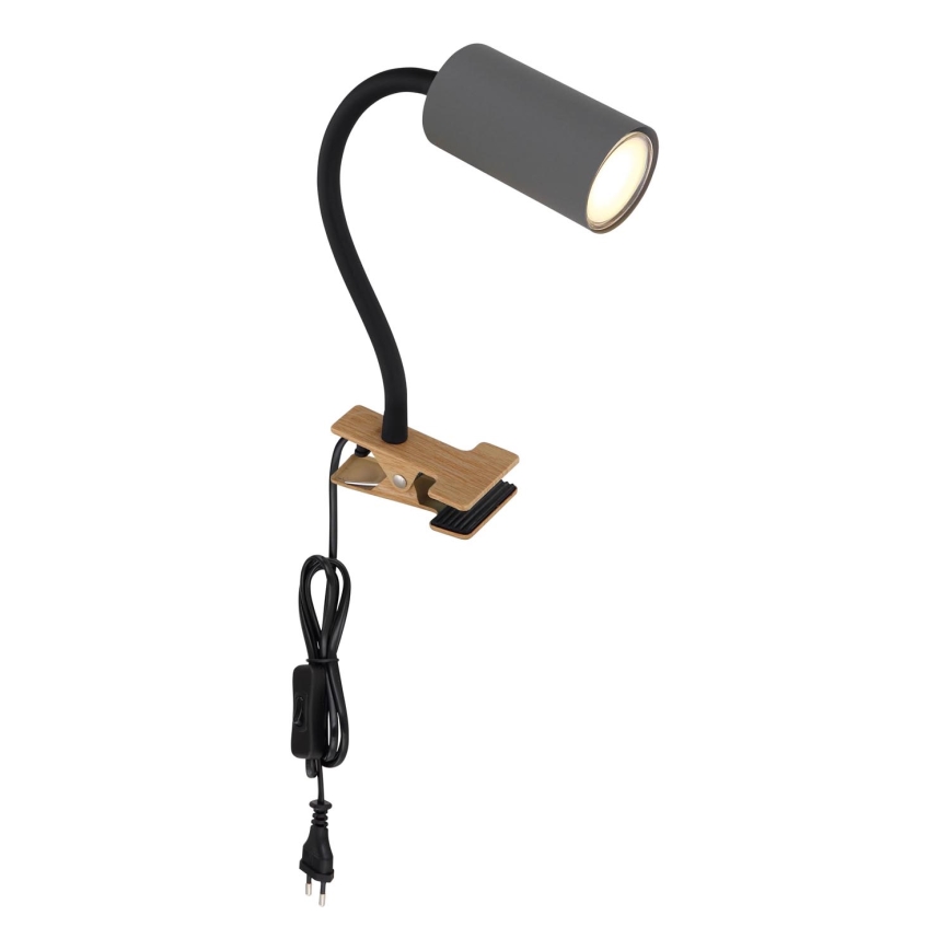 Globo - Lámpara flexible con clip 1xGU10/25W/230V gris/marrón