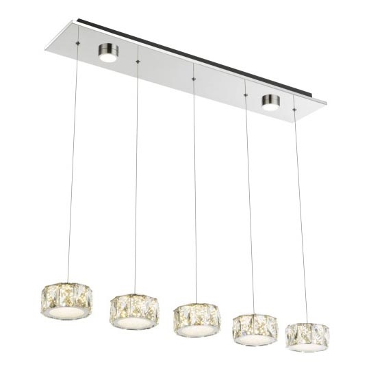 Globo - Lámpara LED colgante LED/52W/230V 4000K cromo brillante/transparente