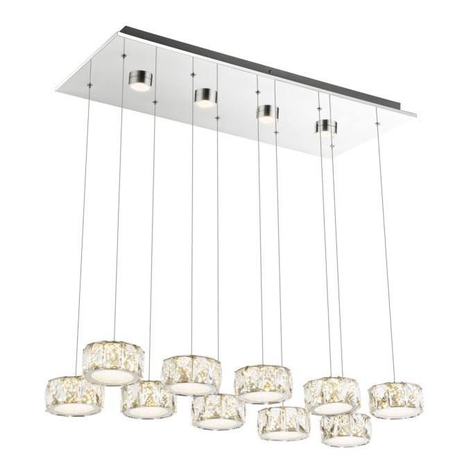 Globo - Lámpara LED colgante LED/92W/230V 4000K cromo brillante/transparente