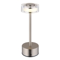 Globo - Lámpara LED de mesa táctil recargable y regulable LED/2,5W/3,7V 2700/4000/6500K 1800mAh cromo mate