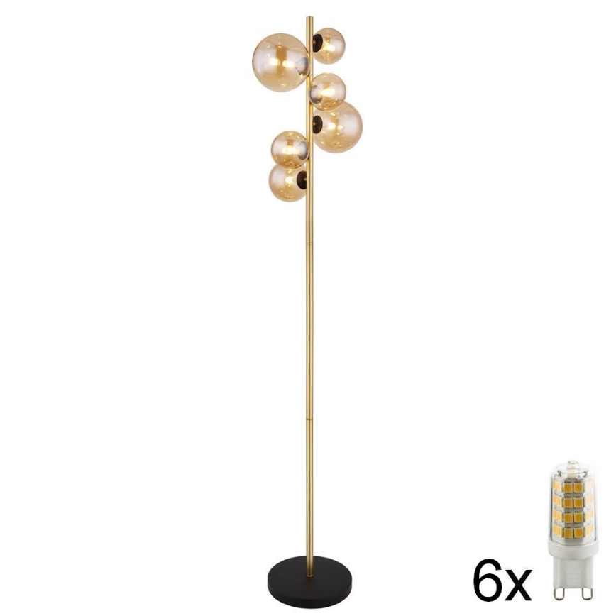 Globo - Lámpara LED de pie 6xG9/3W/230V latón