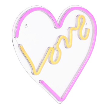 Globo - LED Decoración de pared de neón LED/3W/USB corazón